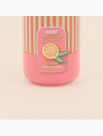 Vase canette limonade parme et jaune, H11cm