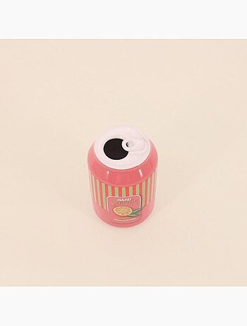 Vase canette limonade parme et jaune, H11cm