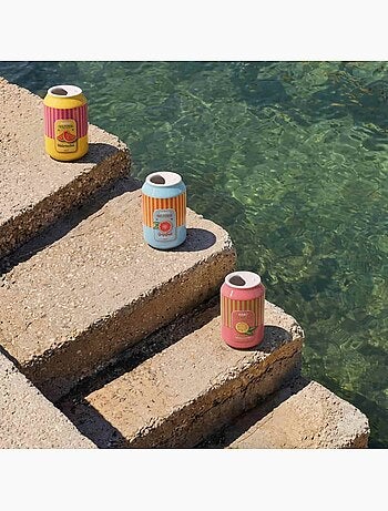 Vase canette limonade parme, jaune 11cm