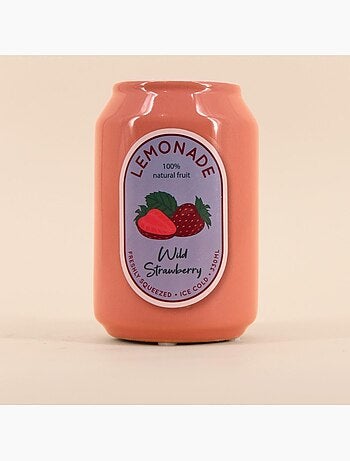 Vase canette limonade rose, H11cm