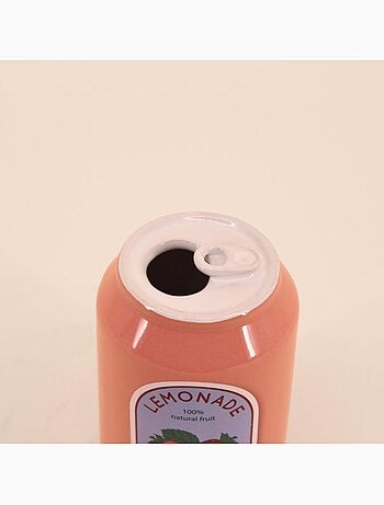 Vase canette limonade rose, H11cm