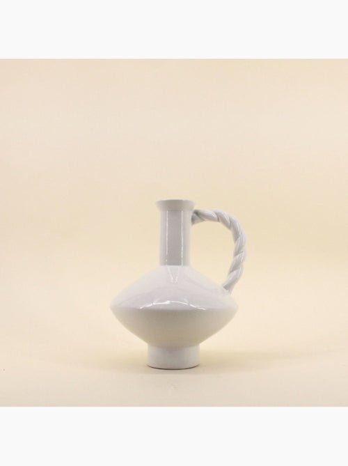 Vase céramique anse torsadée 24cm - Kiabi