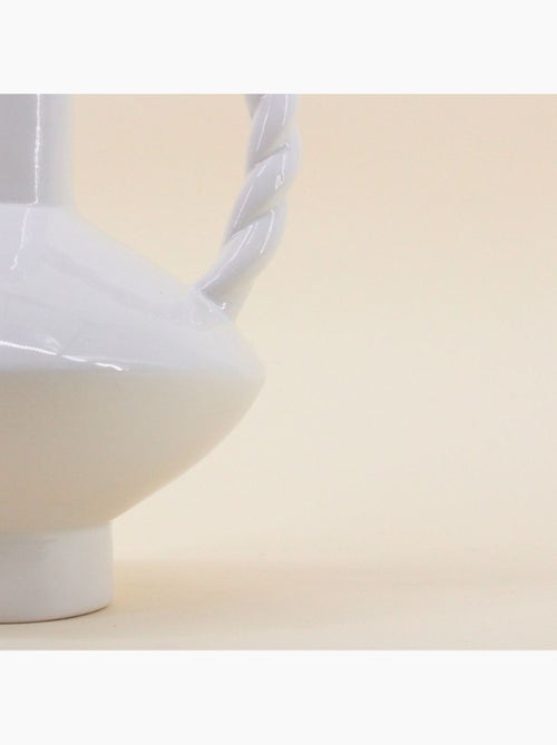 Vase céramique anse torsadée 24cm - Kiabi