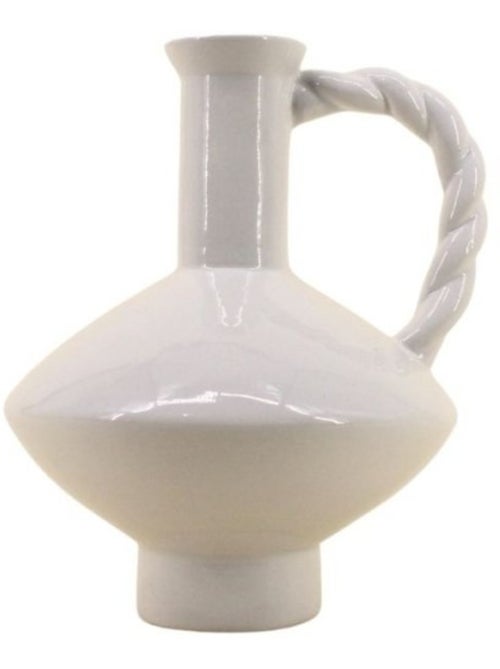 Vase céramique anse torsadée 24cm - Kiabi