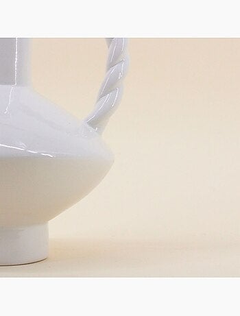 Vase céramique anse torsadée, H24cm