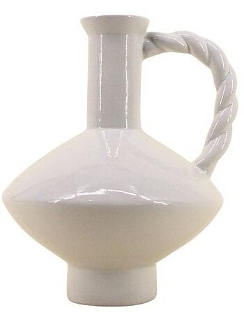 Vase céramique anse torsadée, H24cm