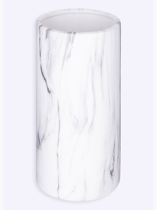 Vase céramique forme tube, aspect marbre - Atmosphera - Kiabi