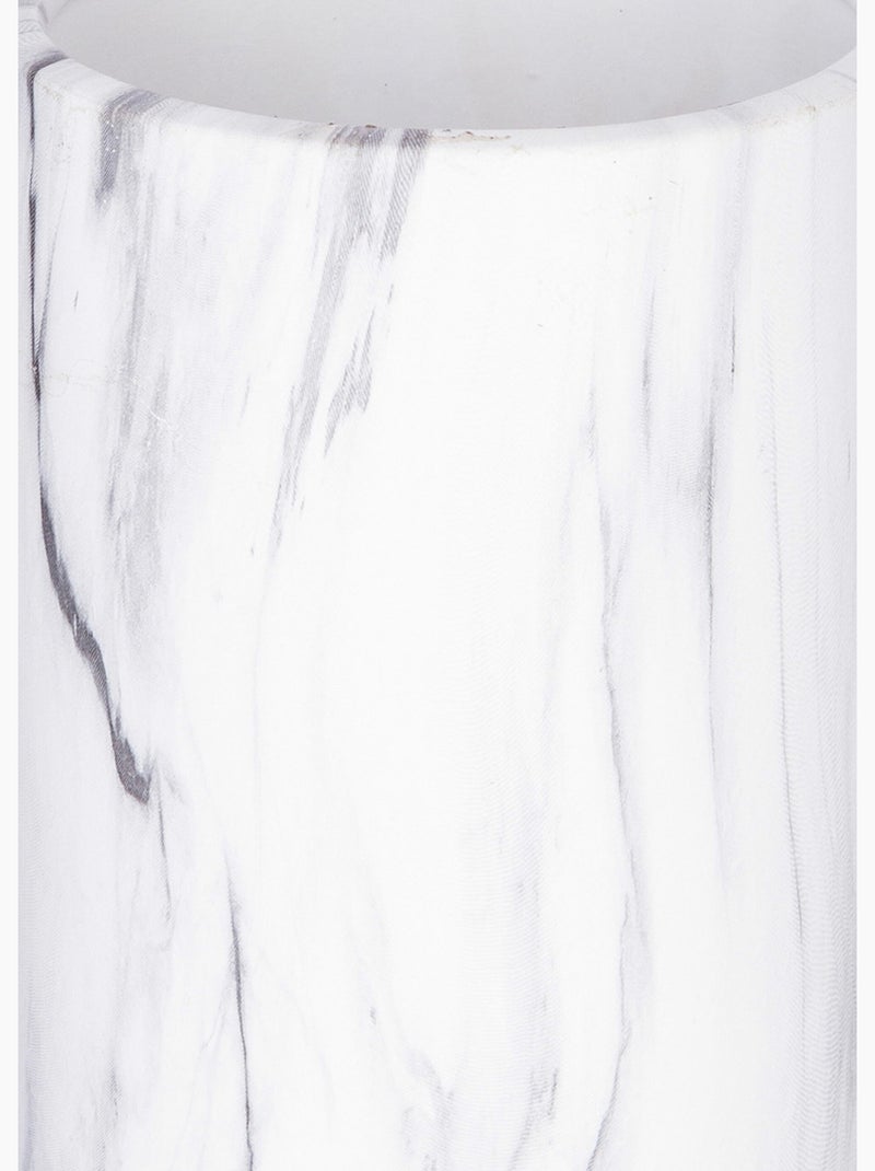 Vase céramique forme tube, aspect marbre - Atmosphera Blanc - Kiabi