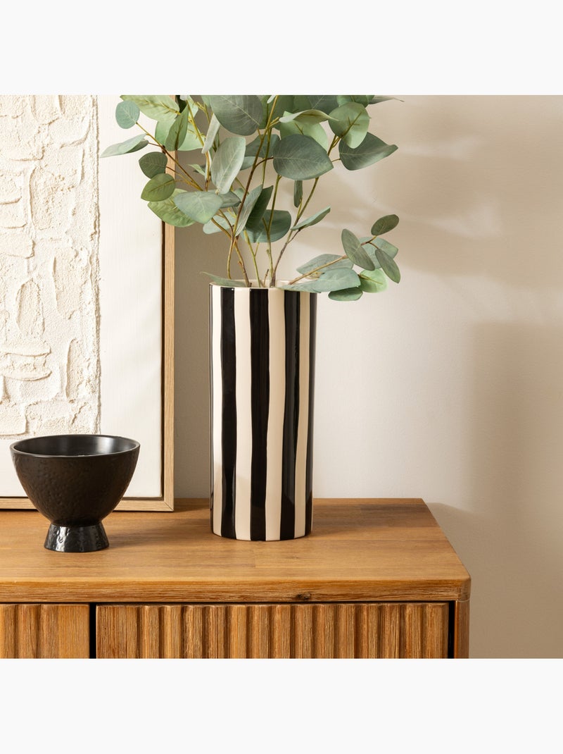 Vase céramique H30 cm EDRIC Noir Blanc - Kiabi