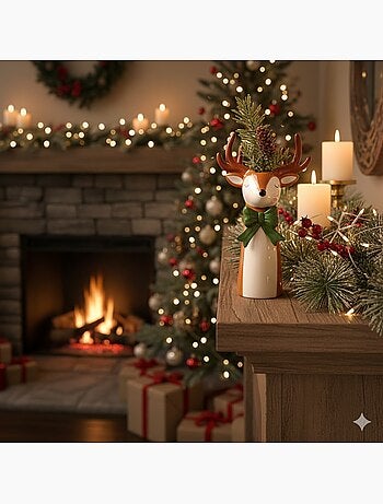 Vase Cerf avec noeud en céramique