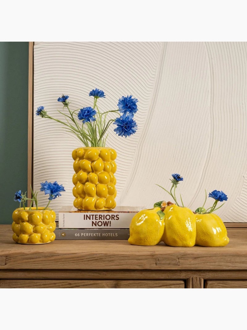 Vase citron en céramique Jaune - Kiabi