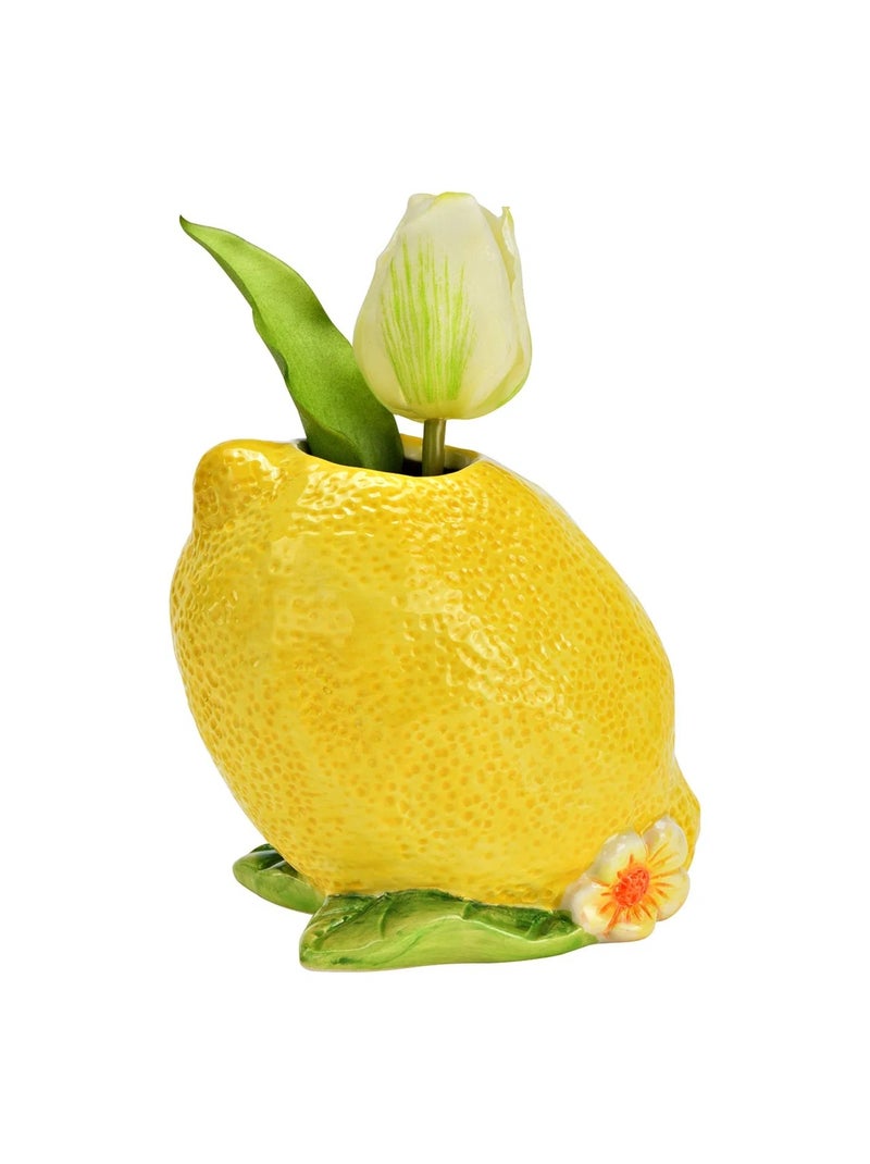 Vase citron et fleur en céramique Jaune - Kiabi