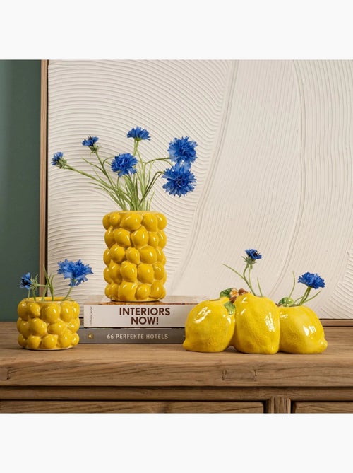 Vase citron et fleur en céramique - Kiabi