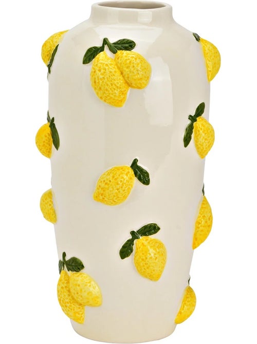 Vase citrons relief en céramique - Kiabi