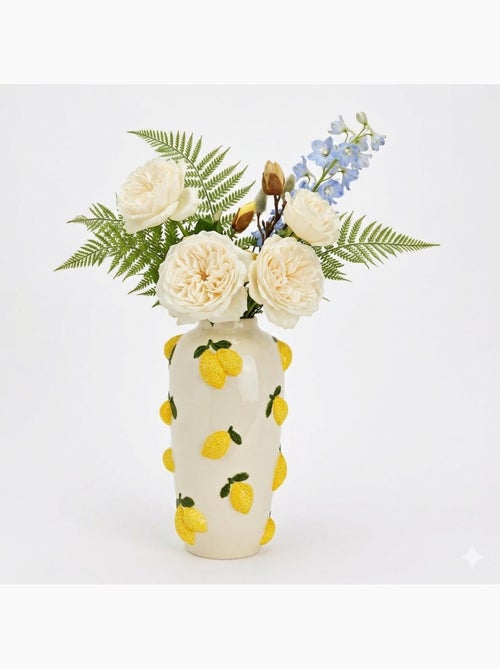Vase citrons relief en céramique - Kiabi