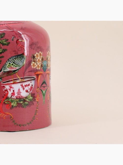 Vase col de cygne en métal laqué rose, H23cm - Kiabi