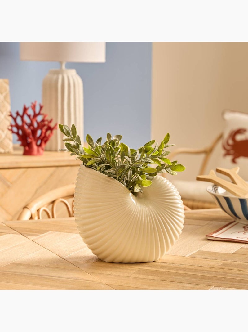 Vase coquillage nautile en dolomite OCEA Blanc - Kiabi