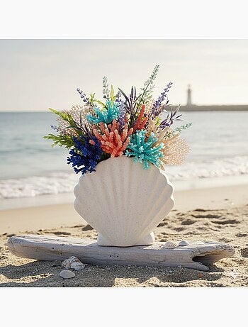 Vase coquillage sablé