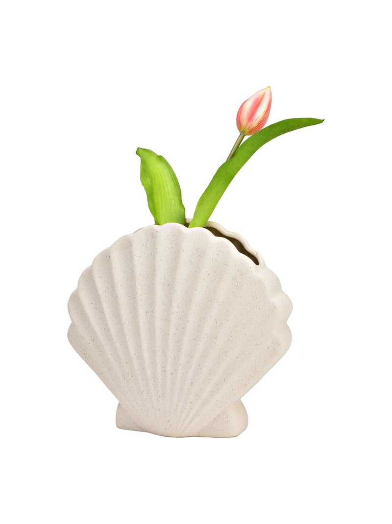 Vase coquillage sablé Blanc - Kiabi