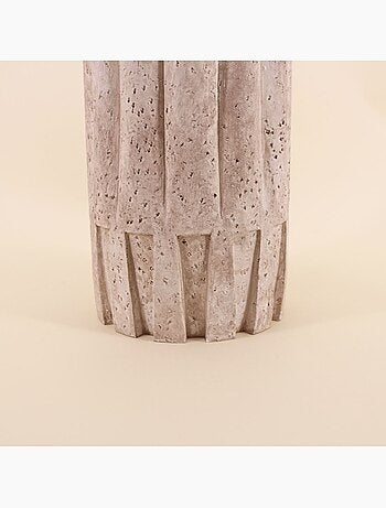 Vase corolle imitation travertin, H22cm