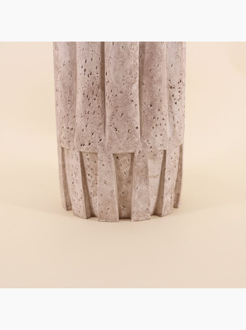 Vase corolle imitation travertin, H22cm Beige - Kiabi
