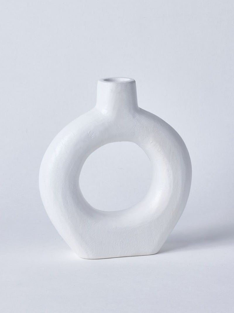 Vase creux rond en bois Blanc - Kiabi