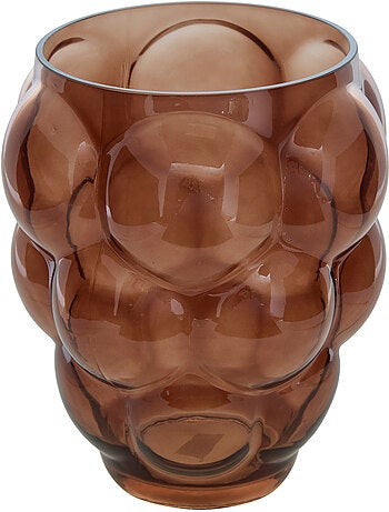 Vase cylindre à relief en verre soufflé EDIA