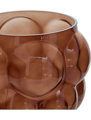 Vase cylindre à relief en verre soufflé EDIA