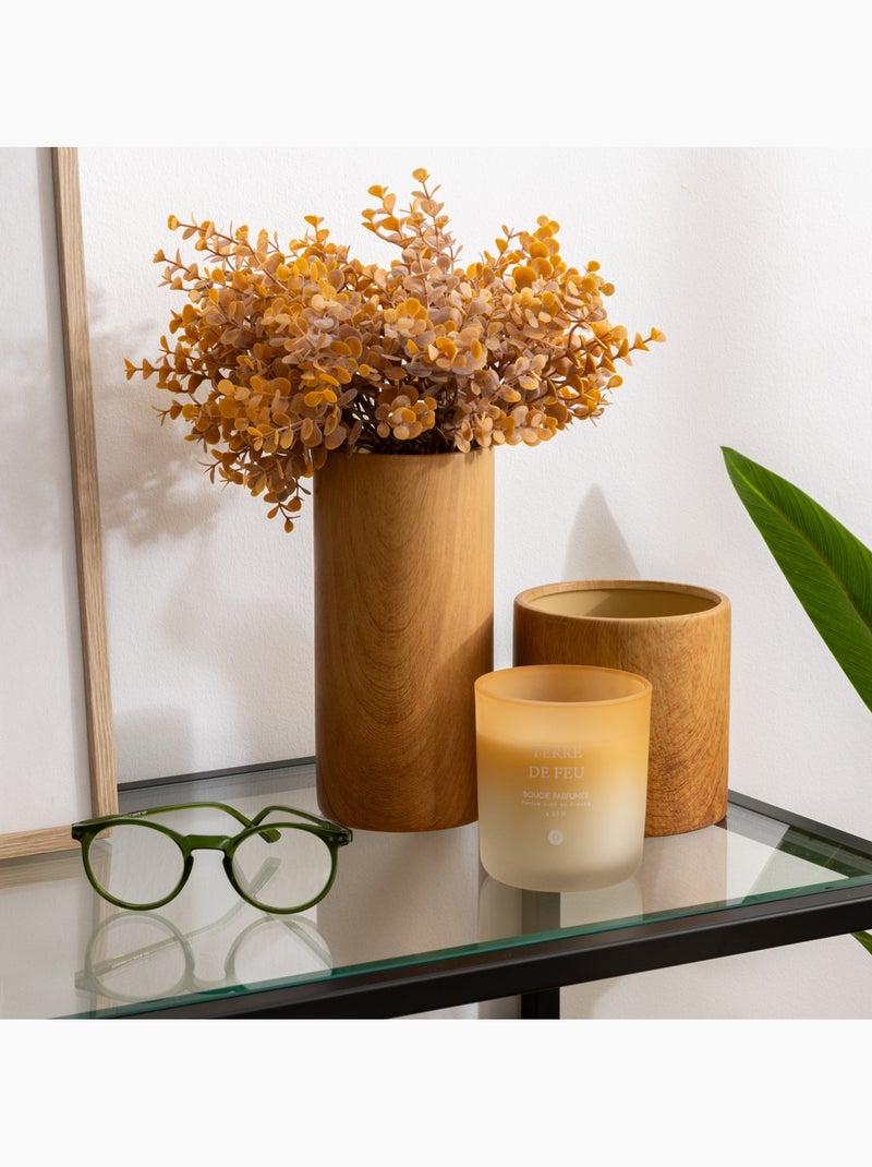 Vase cylindre en céramique effet bois SAO Marron - Kiabi