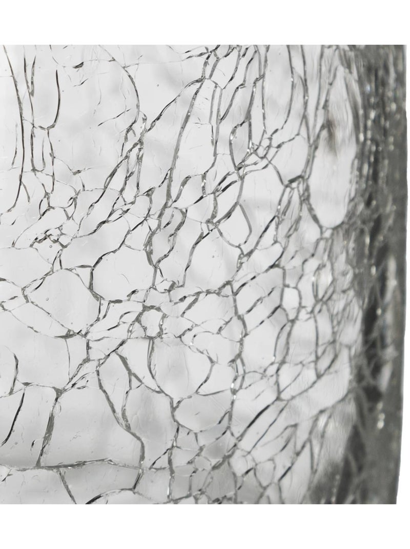 Vase cylindre en verre craquelé Gris - Kiabi