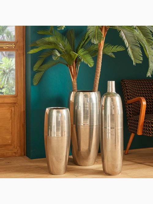 Vase cylindre haut en acier brillant RESO - Kiabi