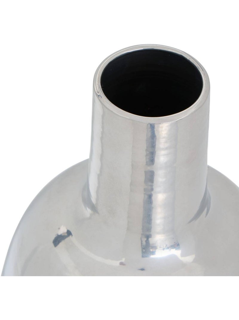 Vase cylindre haut en acier brillant RESO Argent - Kiabi