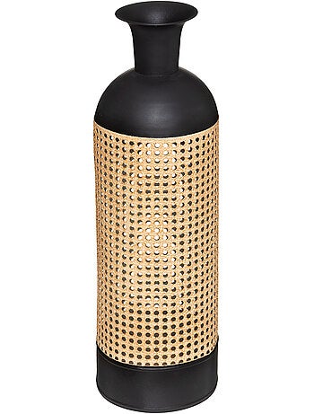 Vase cylindre haut en métal à décor cannage ARBELA