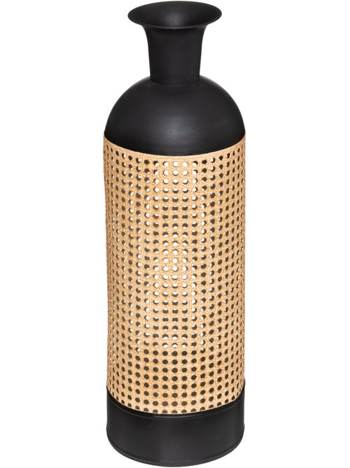 Vase cylindre haut en métal à décor cannage ARBELA - Kiabi