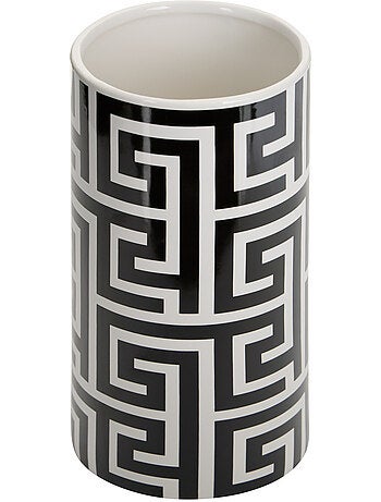 Vase cylindre motif labyrinthe en dolomite RESO