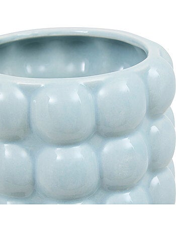 Vase cylindre sculpté en céramique émaillée SKY
