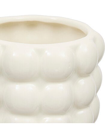 Vase cylindre sculpté en céramique émaillée SKY