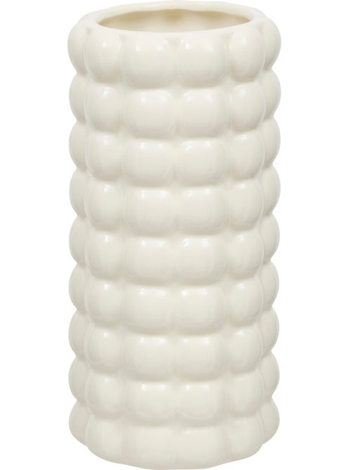 Vase cylindre sculpté en céramique émaillée SKY - Kiabi