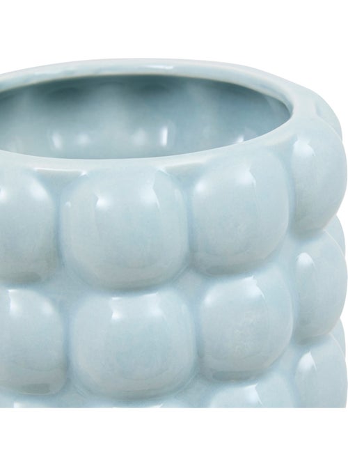 Vase cylindre sculpté en céramique émaillée SKY - Kiabi