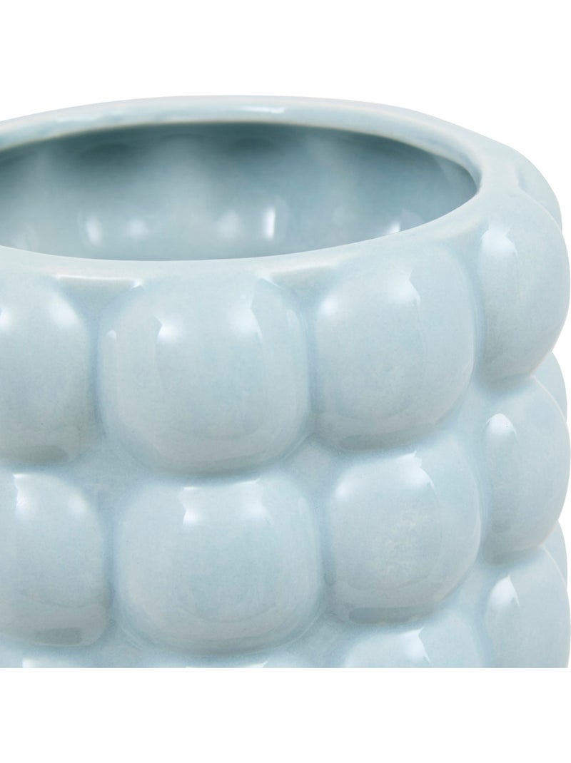 Vase cylindre sculpté en céramique émaillée SKY Ecru - Kiabi