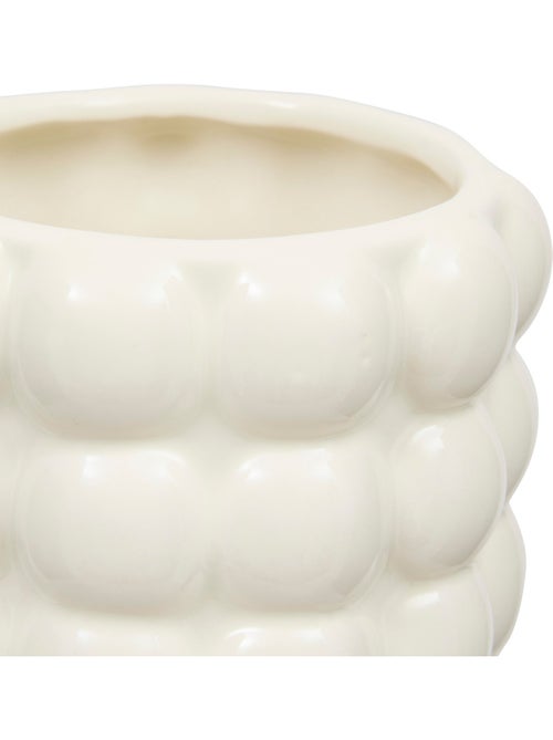 Vase cylindre sculpté en céramique émaillée SKY - Kiabi