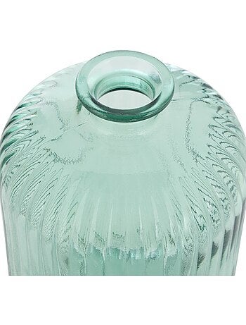 Vase cylindre strié compact en verre recyclé luz