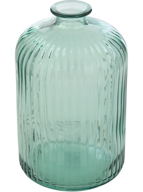 Vase cylindre strié compact en verre recyclé LUZ - Kiabi