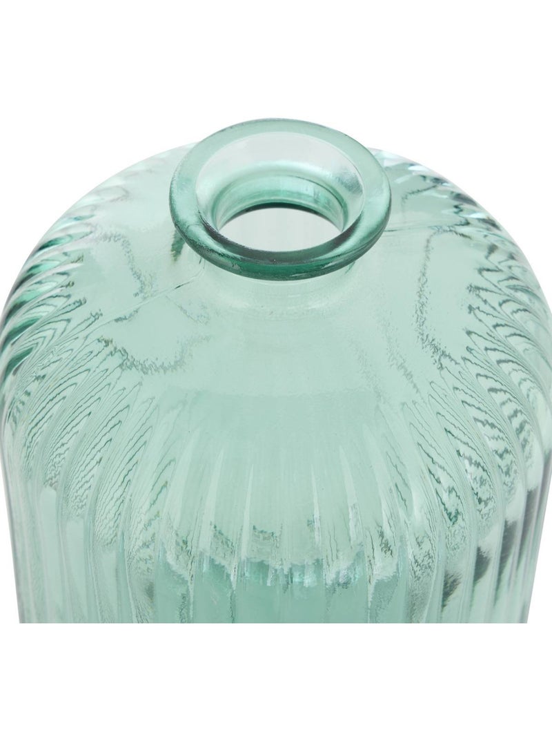 Vase cylindre strié compact en verre recyclé LUZ Vert - Kiabi