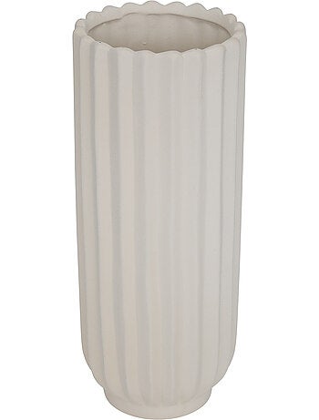 Vase cylindre strié en dolomite OCEA