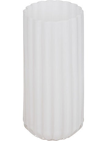 Vase cylindre strié en verre FLDR