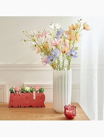 Vase cylindre strié en verre FLDR