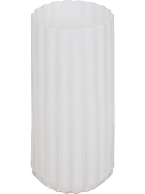 Vase cylindre strié en verre FLDR - Kiabi
