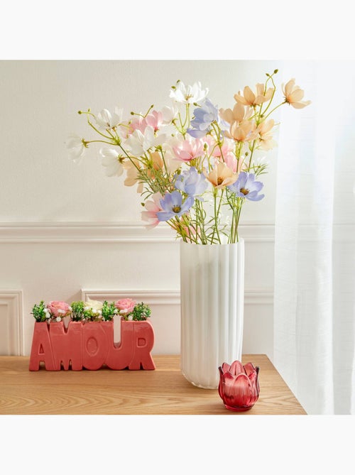 Vase cylindre strié en verre FLDR - Kiabi