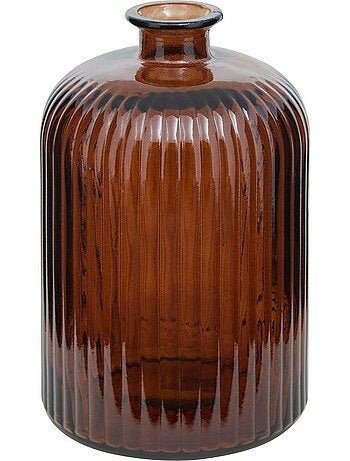 Vase cylindre strié en verre recyclé LUZ